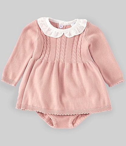 Edgehill Collection Baby Girls Newborn-24 Months Long Sleeve Sweater Dress & Bloomers Set
