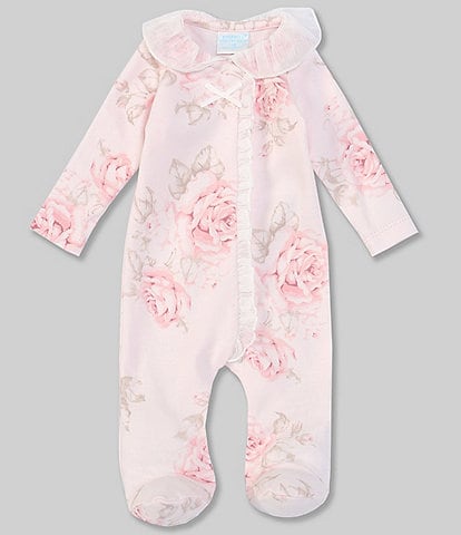 Edgehill Collection Baby Girls Preemie-9 Months Long-Sleeve Vintage Floral Footie Coverall