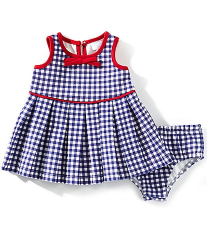 Edgehill Collection Baby Girls Sleeveless Gingham Tennis Dress