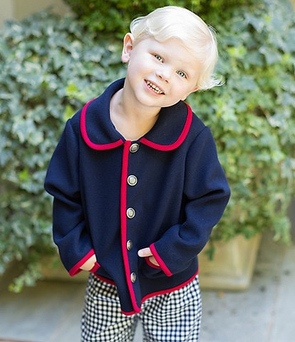 Edgehill Collection x Darby Fallon Clark Little Boys 2T-7 Grayson Button Front Car Coat