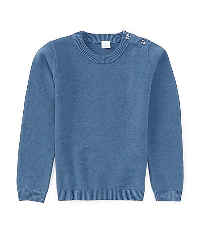 Edgehill Collection Little Boys 2T-7 Linen Blend Long Sleeve Round Neck Sweater Top