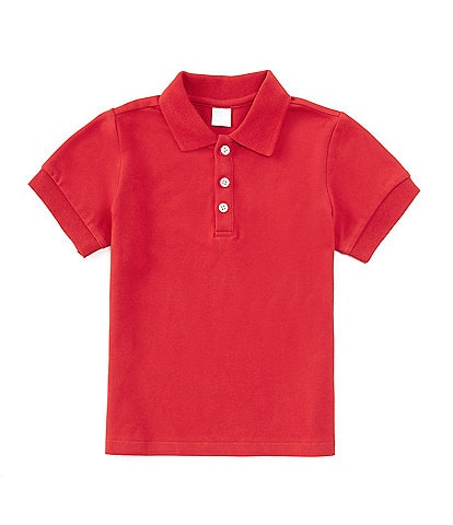 Edgehill Collection Little Boys 2T-7 Short Sleeve Button Front Collar Polo Shirt
