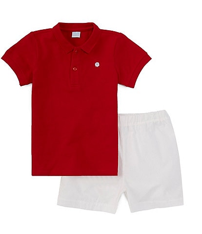 Edgehill Collection Little Boys 2T-7 Short Sleeve Pique Top & Shorts Set