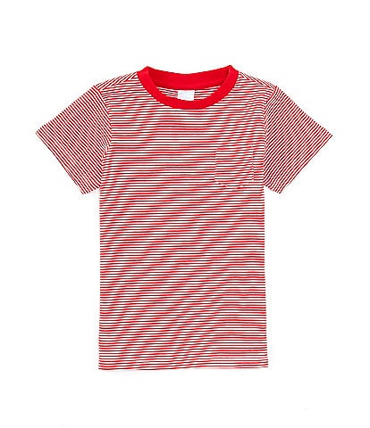 Edgehill Collection Little Boys 2T-7 Stripe Round Neck Short Sleeve Crew T-Shirt