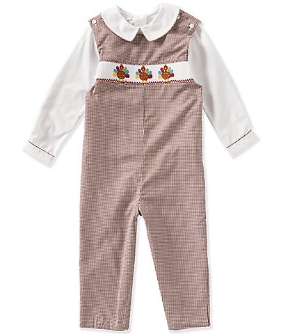 Edgehill Collection Little Boys Smocked Turkey Romper