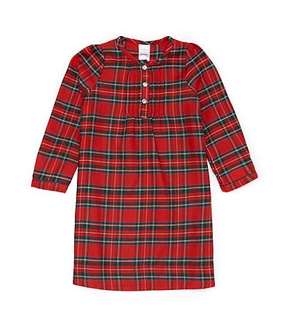 Edgehill Collection Little Girl 2T-6 Long Sleeve Plaid Pajama Gown