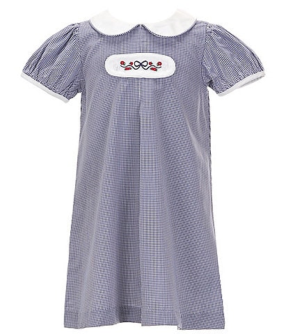 Edgehill Collection Little Girls 2T-6X Peter Pan Cap Sleeve Tab Dress