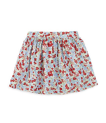 Edgehill Collection Little Girls 2T-6X Family Matching Floral/Stripe Reversible Skirt