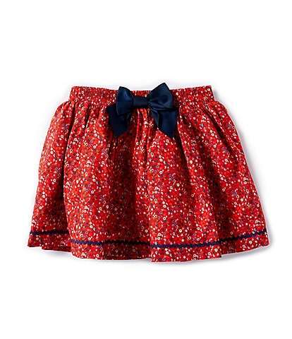 Edgehill Collection Little Girls 2T-6X Elastic Waist Ditsy Floral Bow Skirt