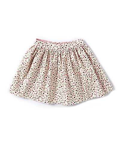 Edgehill Collection Little Girls 2T-6X Cherry/Striped Reversible Pull-On Skirt