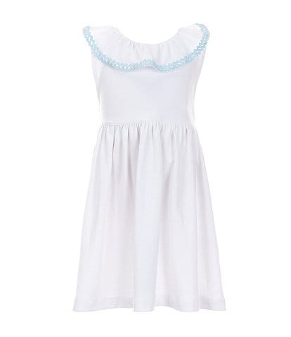 Edgehill Collection Little Girls 2T-6X Americana Ruffle Ric Rac Pique Dress