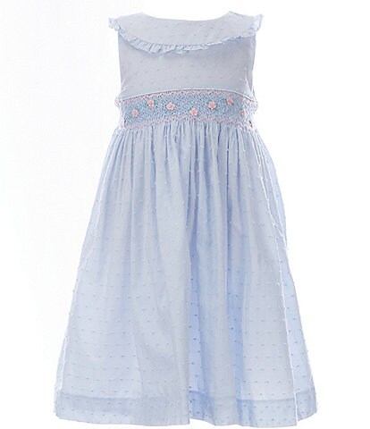 Edgehill Collection Little Girls 2T-6X Smocked Empire Sleeveless Dress