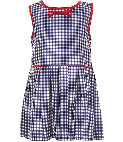 Edgehill Collection Little Girls Sleeveless Gingham Tennis Dress