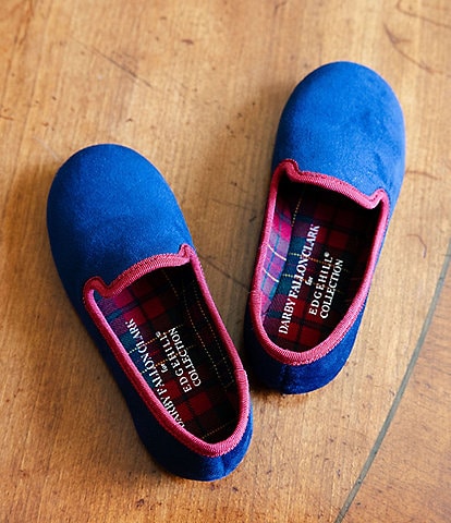 Edgehill Collection x Darby Fallon Clark Boys' Bowden Velvet Slippers (Toddler)