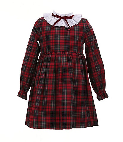 Edgehill Collection x Darby Fallon Clark Little Girls 2T-6X Julia High Neck Long Sleeve Plaid Dress