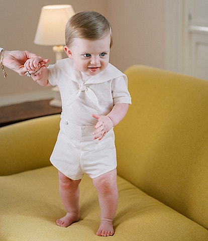 Edgehill Collection x Kristin Ellen Hockman Baby Boys 3-24 Month Otto Linen Sailor Shorts Set
