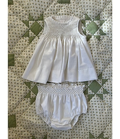 Edgehill Collection x Kristin Ellen Hockman Baby Girls Newborn-24 Months Freja Honeycomb Diaper Set
