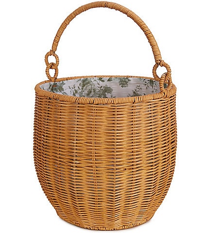 Edgehill Collection x Megan Karp Wicker Floral Printed Lined Basket
