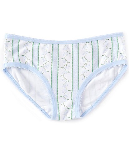 Edgehill Collection x Pearly Gates Little Girl 2T-6X Floral Ribbon-Stripe Panties