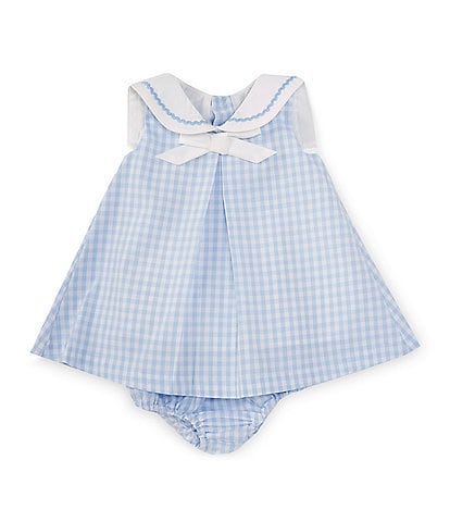 Edgehill Collection x The Broke Brooke Baby Girls 3-24 Months Annabelle Woven Gingham Sailor Dress