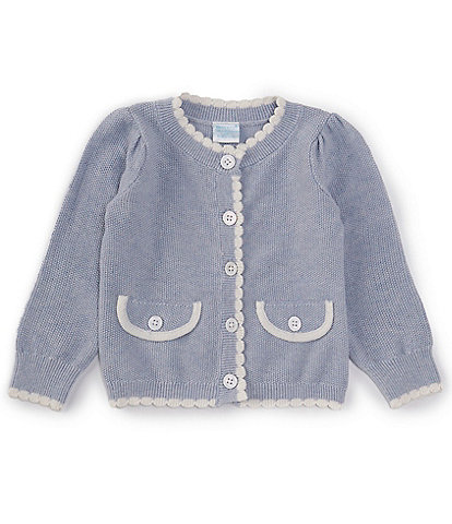 Edgehill Collection x The Broke Brooke Baby Girls 3-24 Months Grace Seed Stich Sweater Cardigan