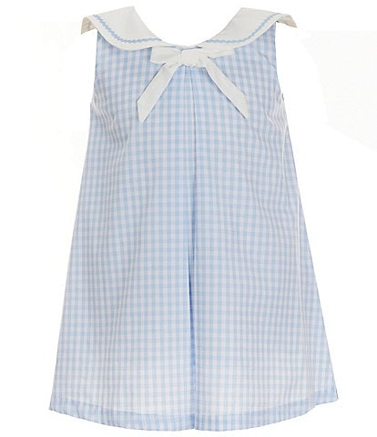 Edgehill Collection x The Broke Brooke Little Girls 2T-6X Annabelle Woven Gingham Sailor Dress