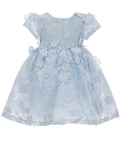 Edgehill Collection x The Broke Brooke Little Girls 2T-8 Charleston 3D Lace Floral Dress