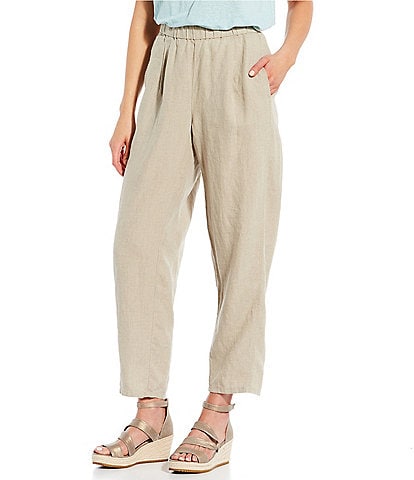 Eileen Fisher Ankle Pleated Lantern-Leg Pull-On Ankle Pant