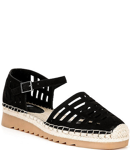 Eileen Fisher Bijou Leather Mary Jane Espadrilles