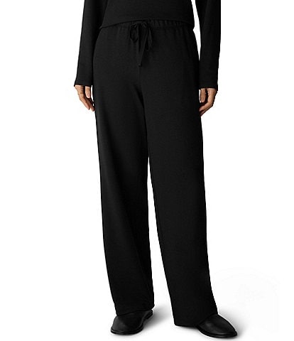 Eileen Fisher Cozy Brushed Terry Hug Straight Pull-On Pants
