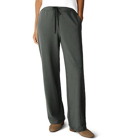 Eileen Fisher Cozy Brushed Terry Hug Straight Pull-On Pants