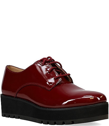 Eileen Fisher Eddy Patent Leather Platform Oxfords