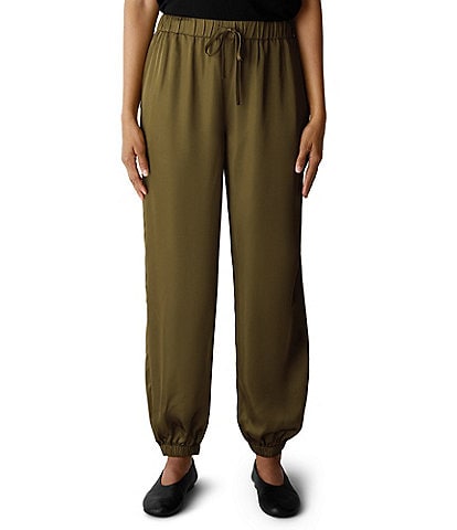 Eileen Fisher Elastic Waist Drawstring Pull-On Ankle Jogger Pants
