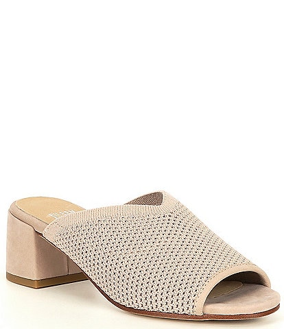 Eileen Fisher Fave Stretch Fabric Block Heel Sandals
