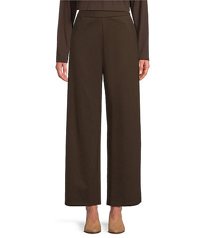 Eileen Fisher Flex Ponte Flat Front Wide Leg Pant