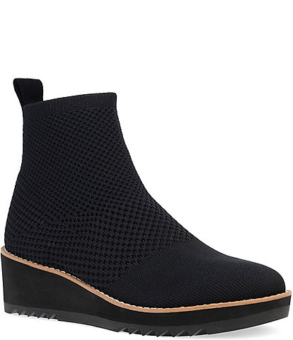 Eileen Fisher London Rib Stretch Knit Wedge Booties