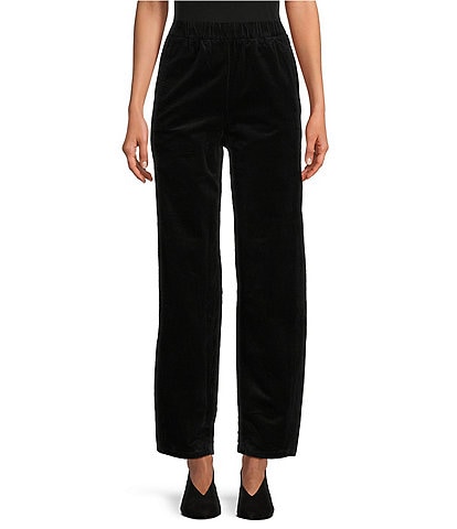 Eileen Fisher Organic Cotton Pocketed Pull-On Lantern Ankle Pants