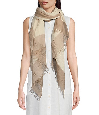 Eileen Fisher Painted Cotton Gauze Scarf