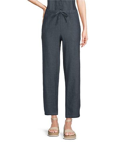 Eileen Fisher Petite Organic Cotton Twill Pull-On Ankle Pants