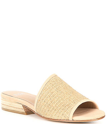 Eileen Fisher Raffia Asymmetrical Slide Sandals