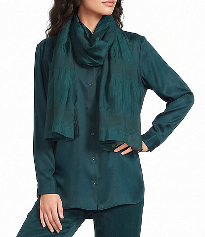 Eileen Fisher Silk Cotton Pucker Wrap Scarf