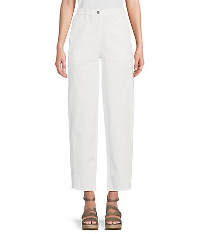 Eileen Fisher Stretch Organic Cotton Pull-On Lantern Ankle Pants