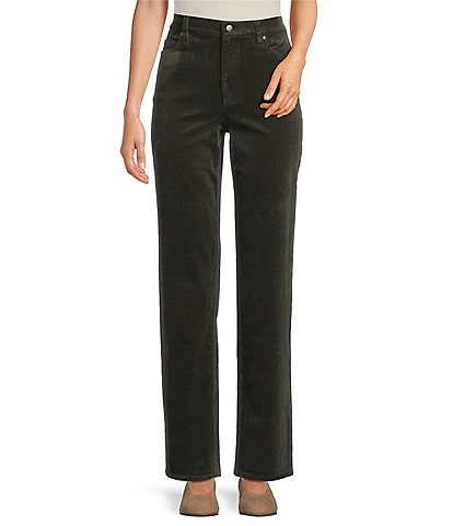 Eileen Fisher Stretch Organic Cotton Velvet High Waisted Corduroy Ankle Jeans