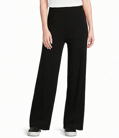Eileen Fisher Tencel™ Lyocell Stretch Knit Jersey Wide Leg Pull-On Pants