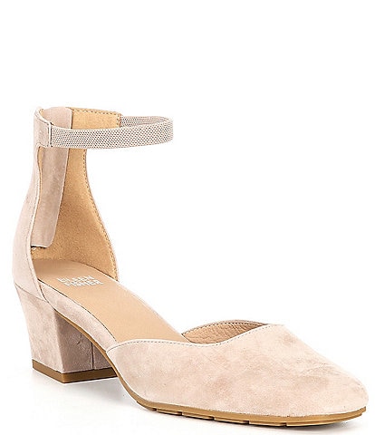 Eileen Fisher Veery Suede Ankle Strap Dress Pumps