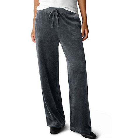 Eileen Fisher Velour Knit Wide Leg Pull-On Coordinating Pants