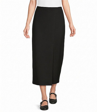 Eileen Fisher Washable Flex Ponte Pull-On Side Slit Skirt
