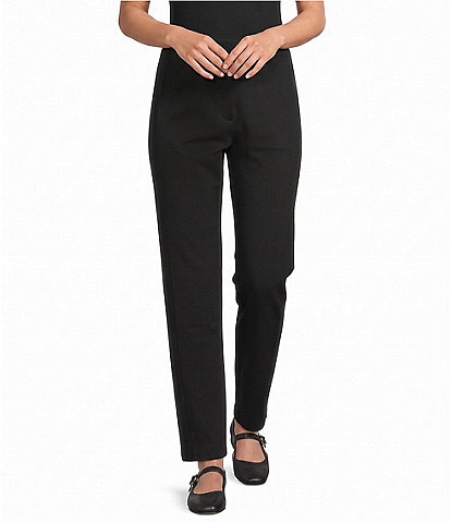 Eileen Fisher Washable Flex Ponte Tapered Trouser Pull-On Ankle Pants