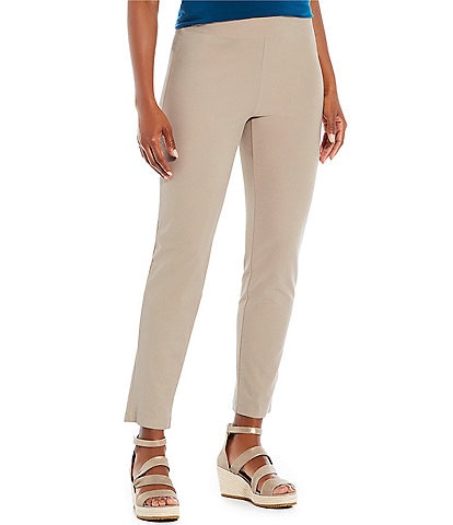 Eileen Fisher Washable Stretch Crepe Pull-On Slim Ankle Pants
