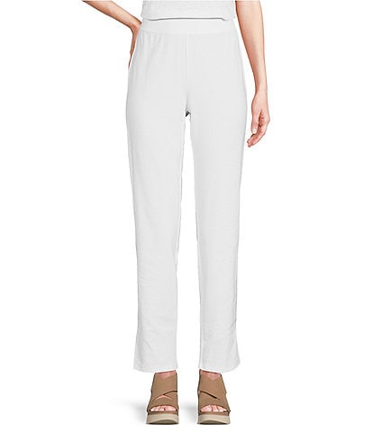 Eileen Fisher Washable Stretch Crepe Pull-On Slim Leg Ankle Pants
